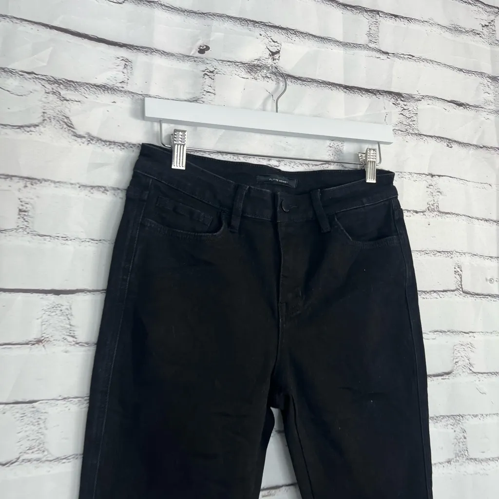 Flying Monkey Straight Leg Jeans Mid Rise Black Wash Women’s 29 Stretch Denim - Image 3