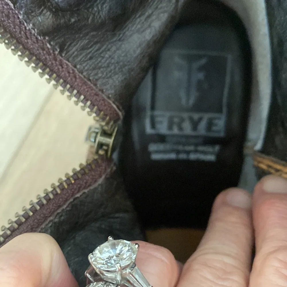 Frye Deborah distressed leather boot with hand embellished studs and side zipper - Image 8