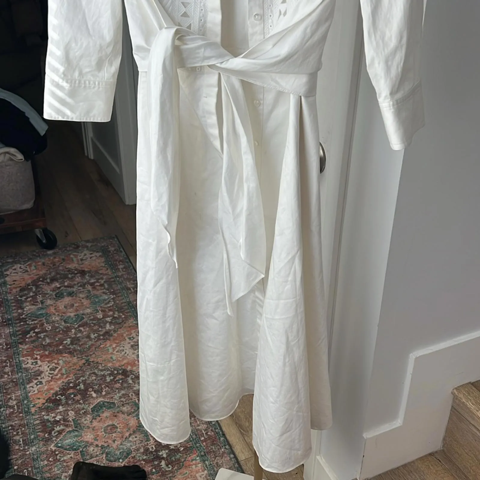 Elie Tahari Ann Tie Poplin Midi Dress White Size 2 $448 [COPY] - Image 6