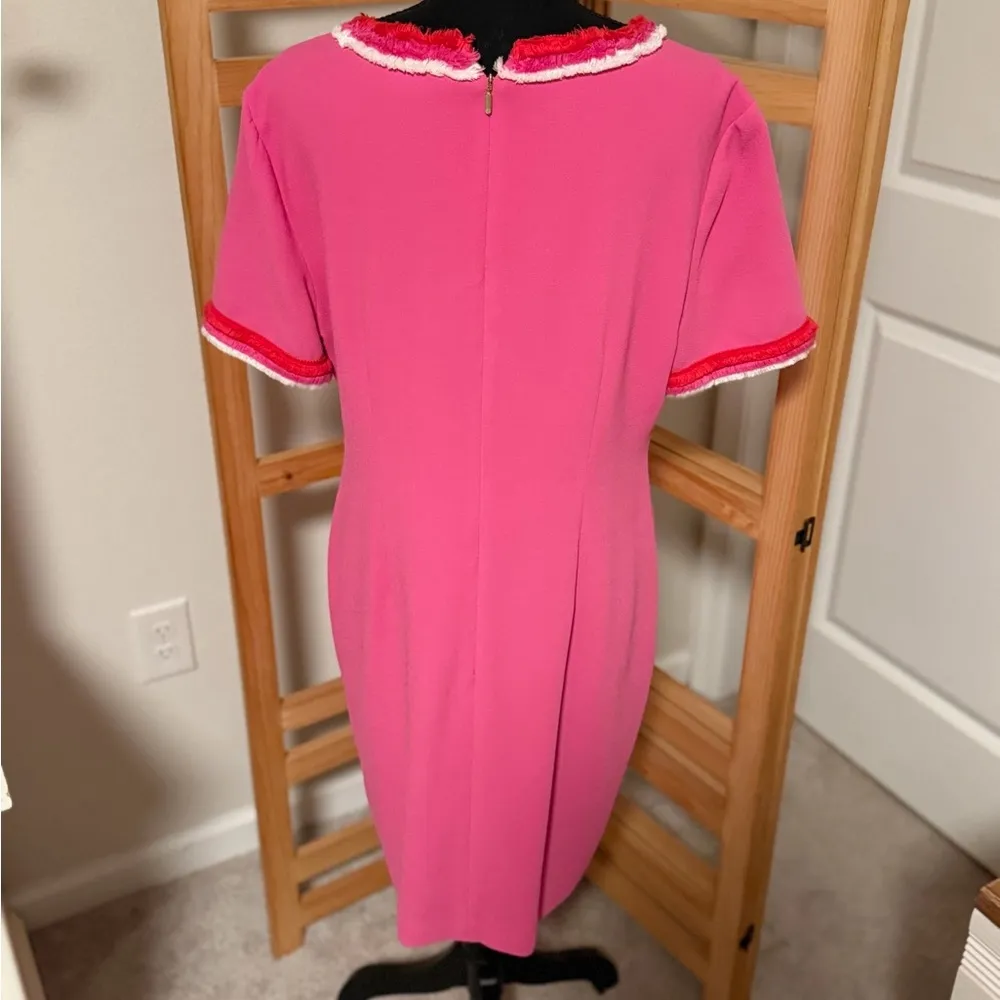 Trina Turk Shangri La Vibrant Pink Fringe Sheath Dress - Image 7