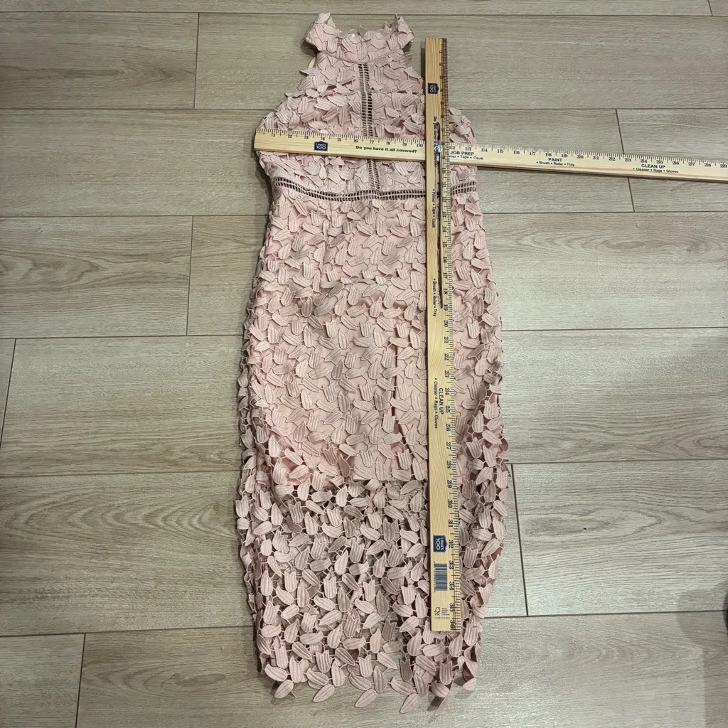 Bardot Gemma Lace Halter Dress Midi Lined Light Punk Cutout Size 4/XS - Image 3