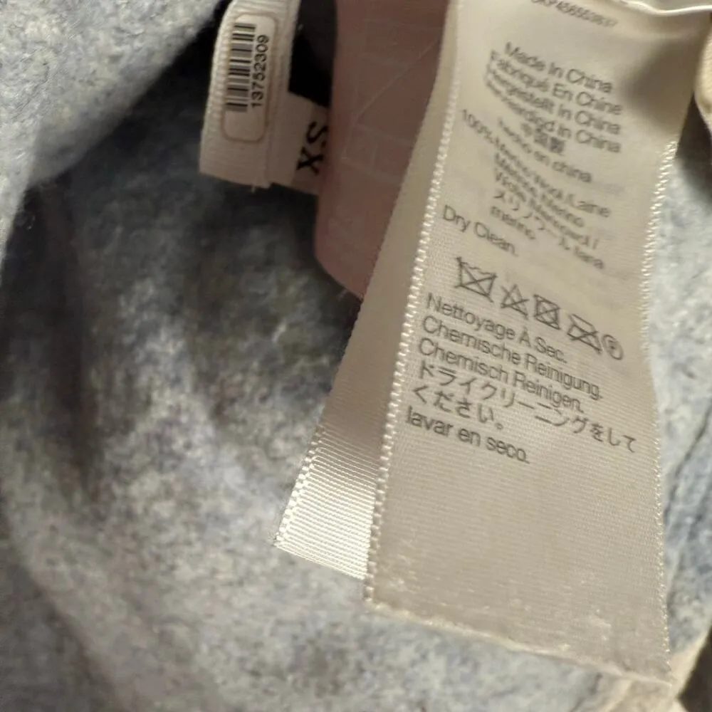 Madewell Blue Plaid Buffalo Check Boiled Wool Half Zip Pullover Size XS - Image 14