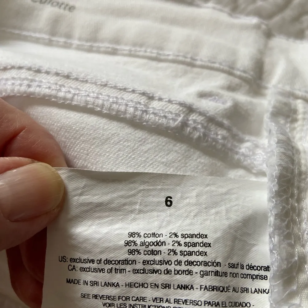 Gloria Vanderbilt Culottes White Denim Pleated Front High Rise Size 6 - Image 5