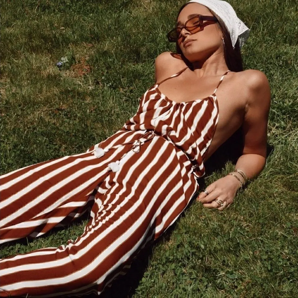 NWT WeWoreWhat Kaia Jumper in Burnt Henna Striped Size S - Image 4