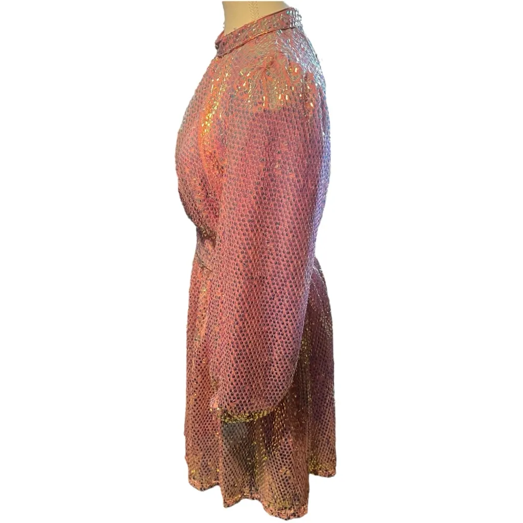 CeliaB Ezili Women's S Dress‎ Pink Glittering Long Sleeve Party Mini Going Out - Image 7