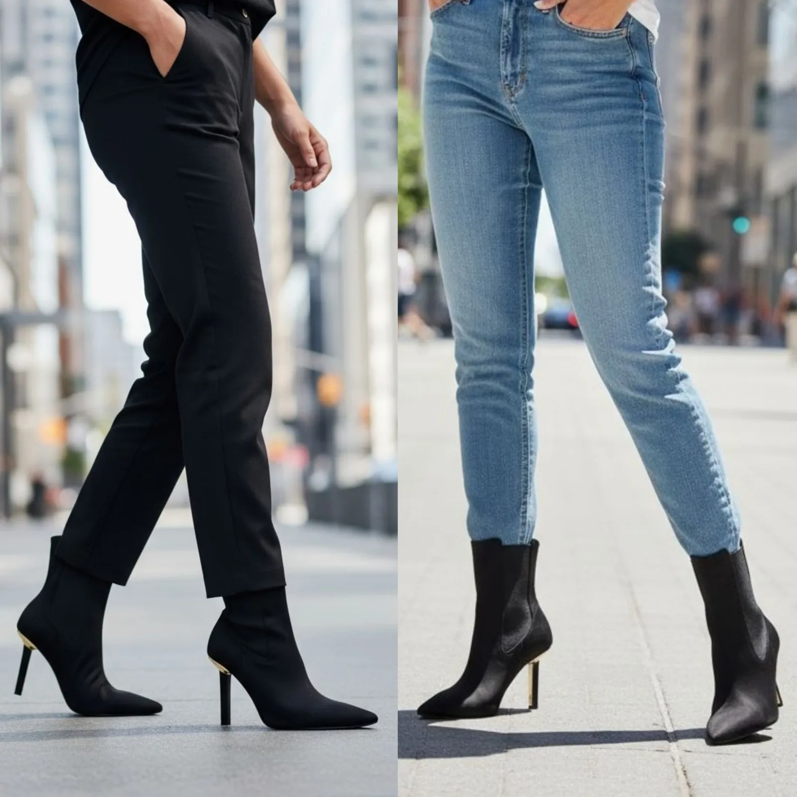 Good American Black Pointed Toe Kickstand Heel Neoprene Chelsea Boot 11.5 NEW - Image 2