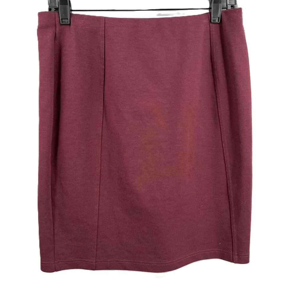 ExOfficio Skirt Burgundy Knee Length Knit Pencil Skirt Small Travel Adventure Red - Image 2