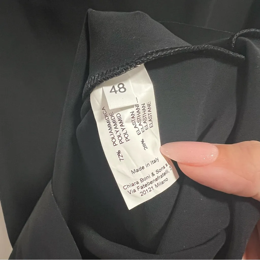 NEW NWT Chiara Boni La Petite Robe Floria Short Sleeve Illusion Midi Dress Black - Image 11