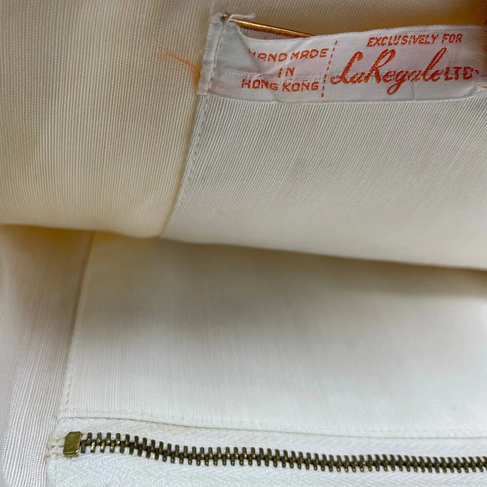 Vintage La Regale White Plastic Pearl Beaded Handbag Purse 60s Regency MCM - Image 12