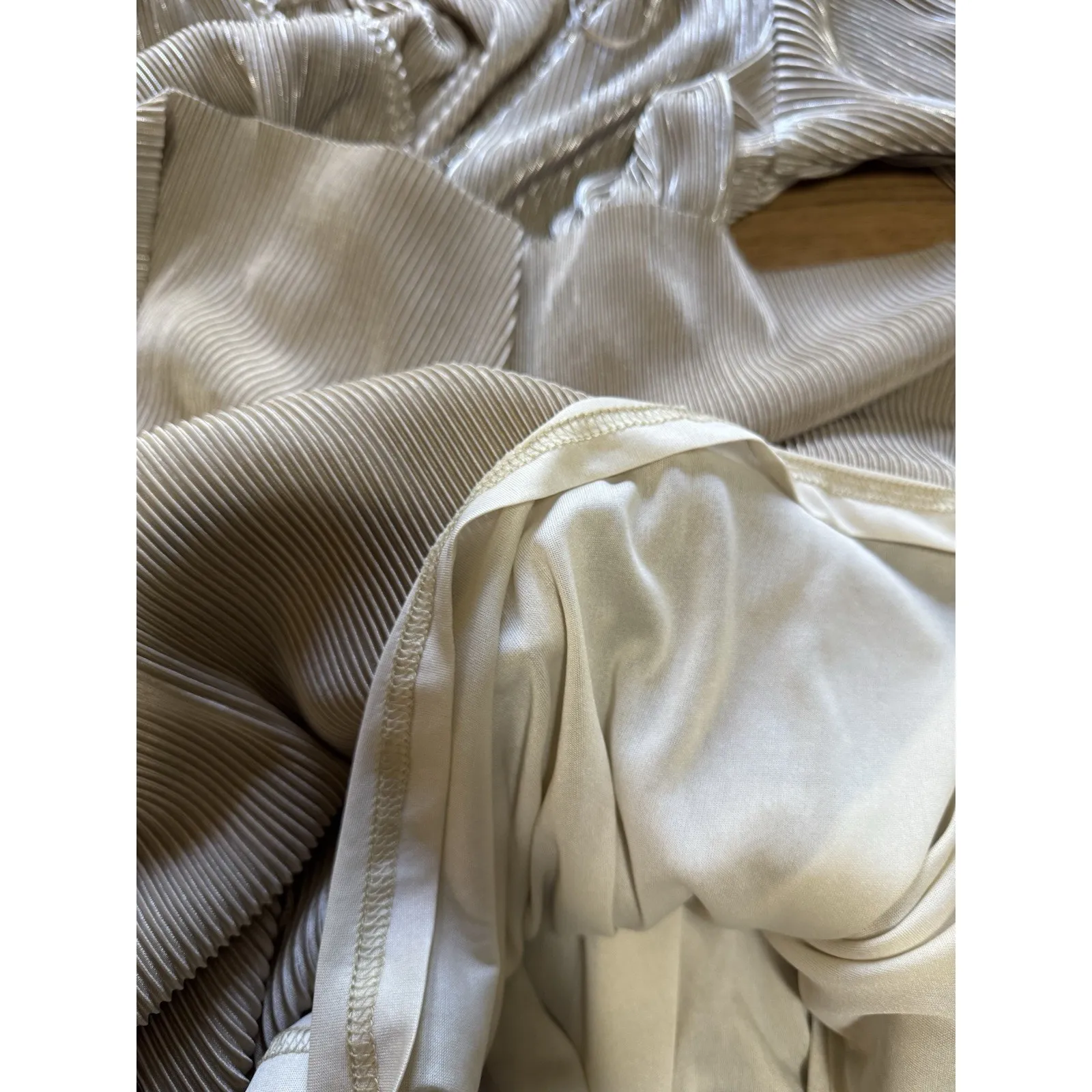 Baltic Born Venus Long Sleeve Pleated Maxi Dress In Gold Women’s Size Large - Image 8