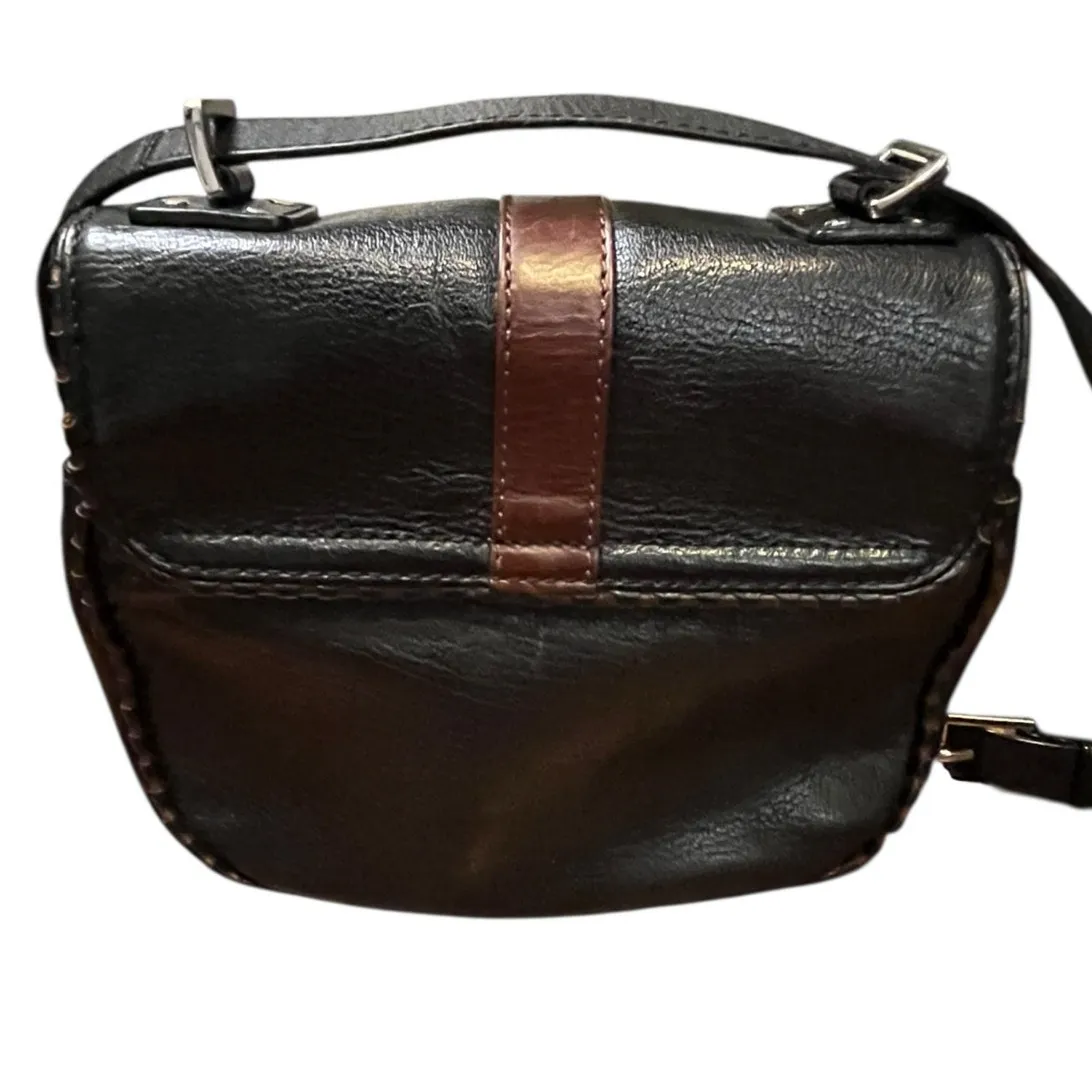 Botkier black leather crossbody bag with brown trim Flap closure Vintage - Image 2