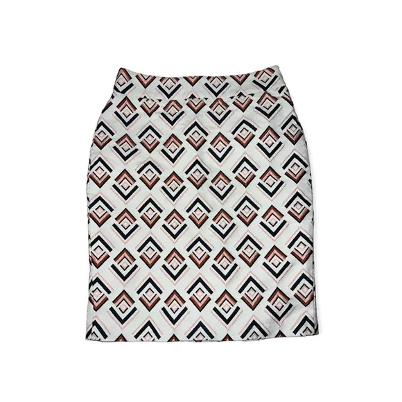 Ann Taylor🦎White Geometric Print Brunch Straight Skirt🌵 - Image 3