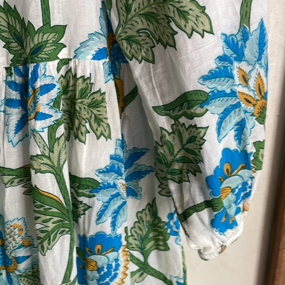 TUCKERNUCK Sea Glass Chintz Long Sleeve Salty Paloma Caftan Dress - Image 11