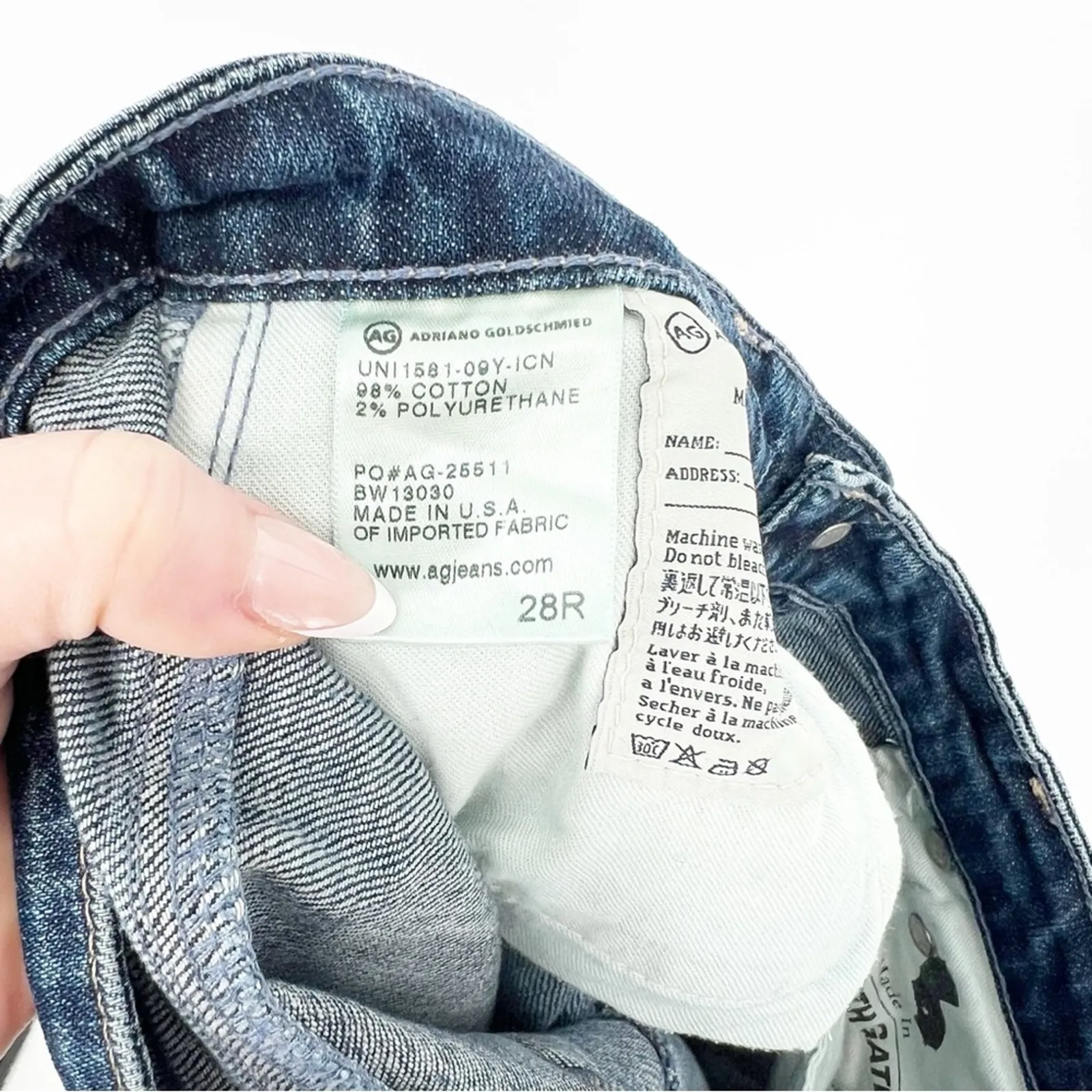 Alexa Chung for AG Sabine High‎ Rise Straight Leg Jeans 28 Blue - Image 7