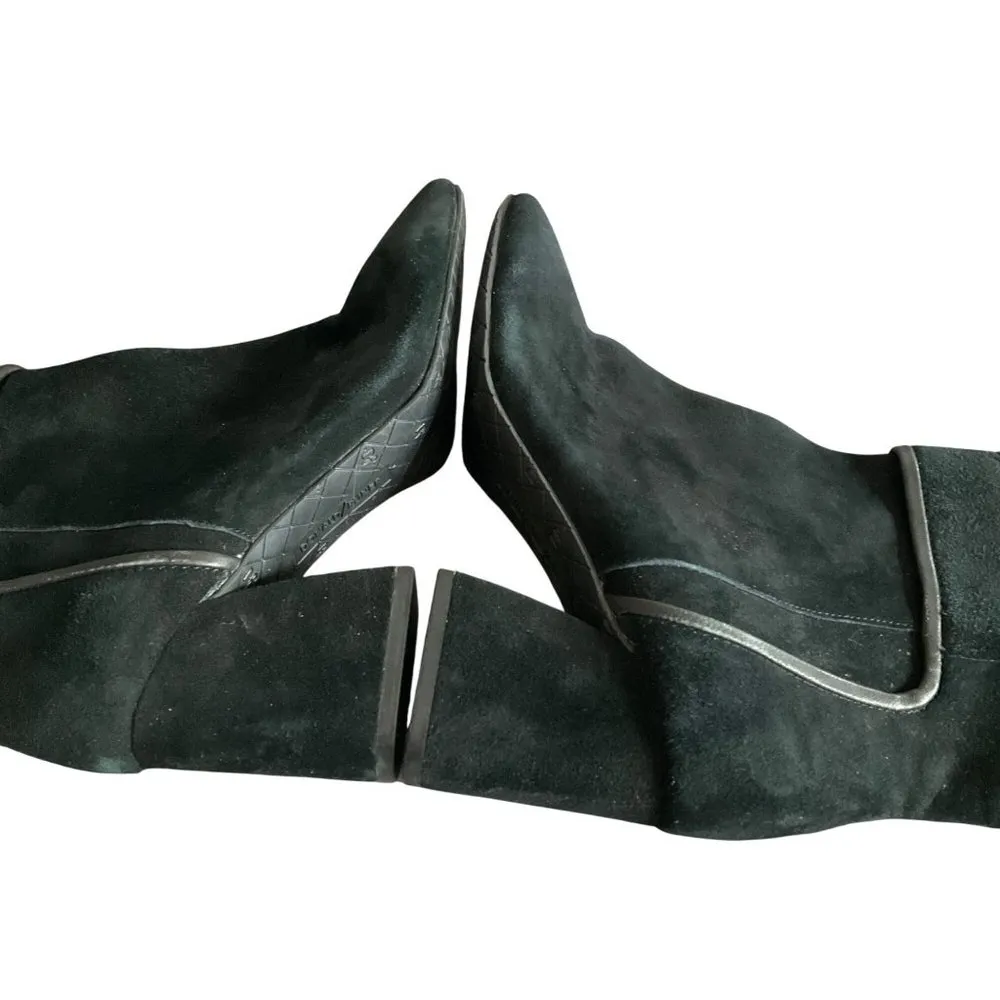 Donald Pliner GOA Black Suede Knee-High Block Heel Boots Size 6 riding heeled - Image 11