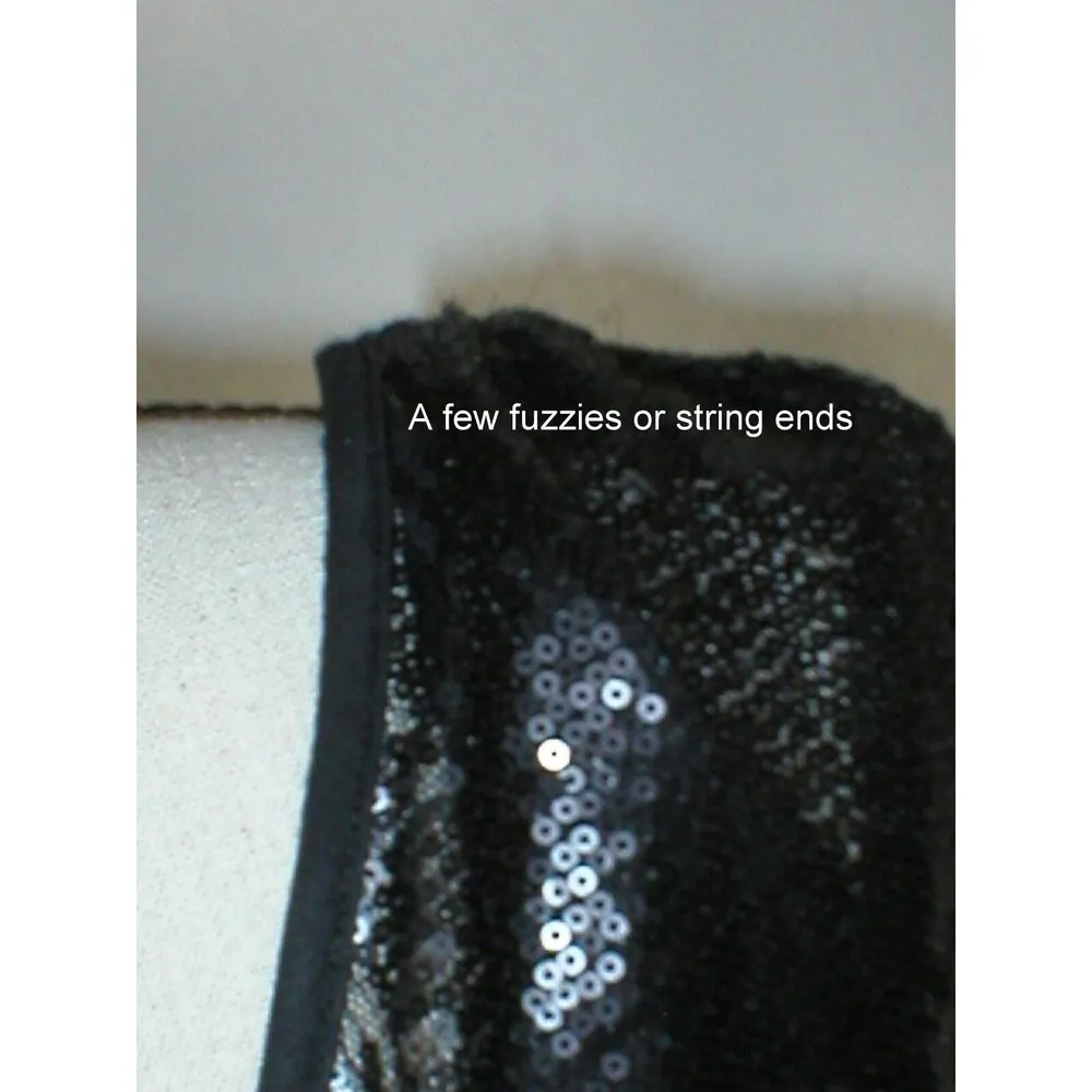 Womens M New Bar III Black Sequin Tank Dress Mini Party Short Date Blouson Cute - Image 7