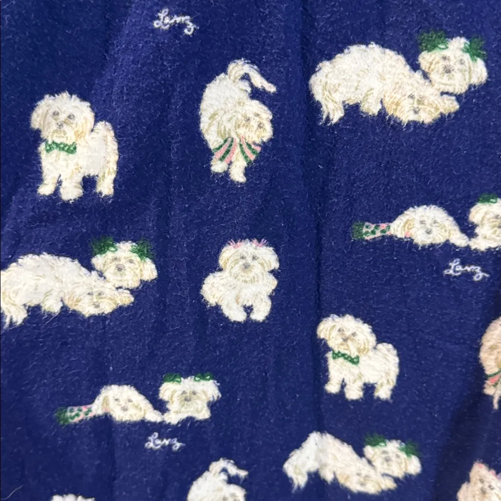 Lanz of Salzburg Puppy Love full length flannel gown medium Blue - Image 4