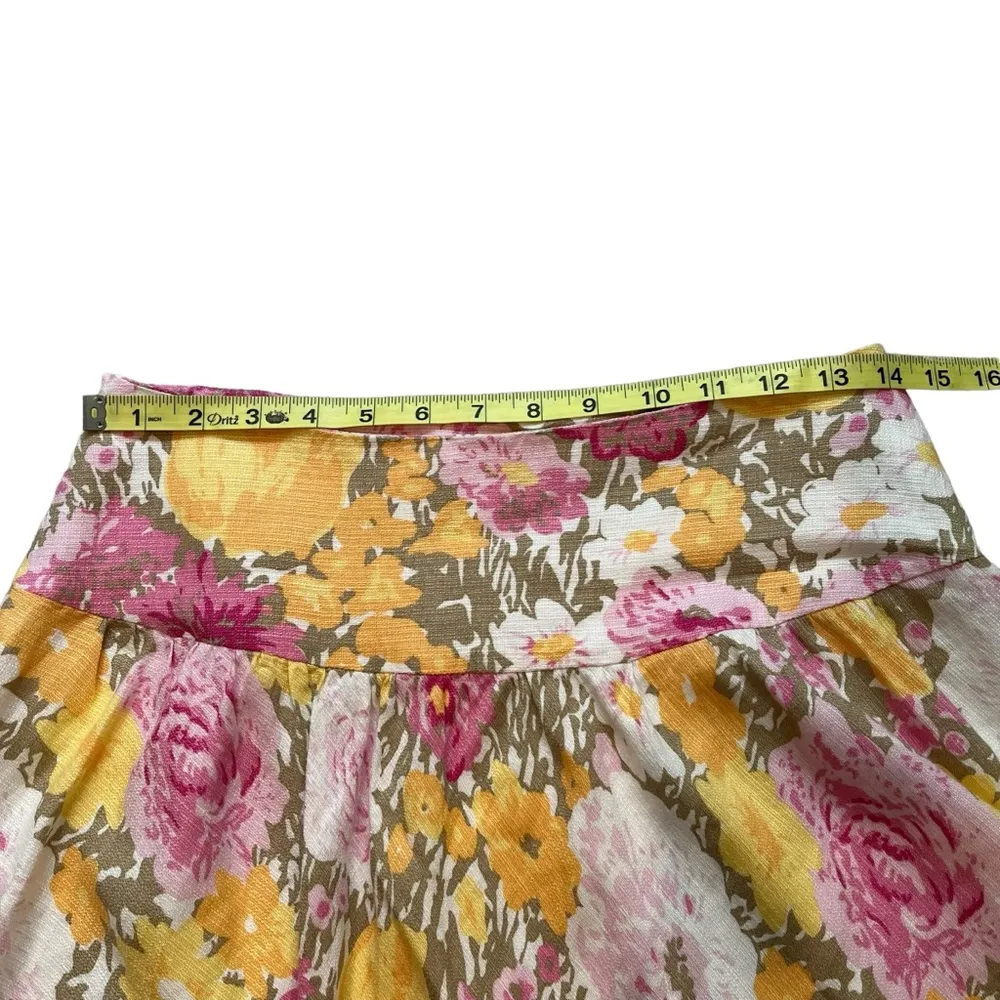 Ann Taylor LOFT Peony Print Linen Blend Midi Skirt, Sz 2 - Image 10