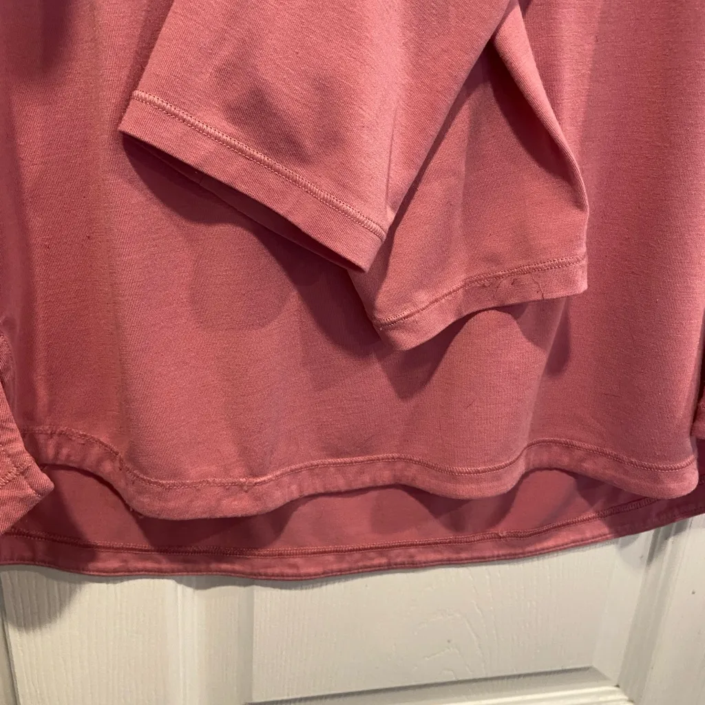 Athleta Size XL Essentials Pink Soft Long Sleeve V Neck Pullover Tunic Shirt - Image 4