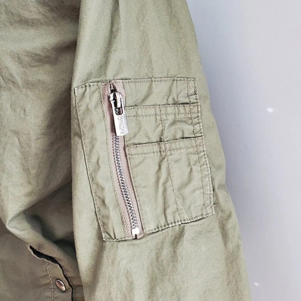 Buffalo David Bitton Olive Green Zip Up Bomber Jacket Size S - Image 6