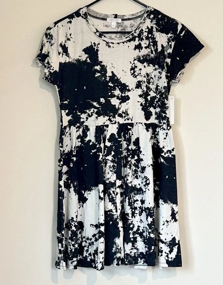 NWT Abound by Nordstrom Black & White Short Sleeve Casual Shirt Dress - S - Image 2