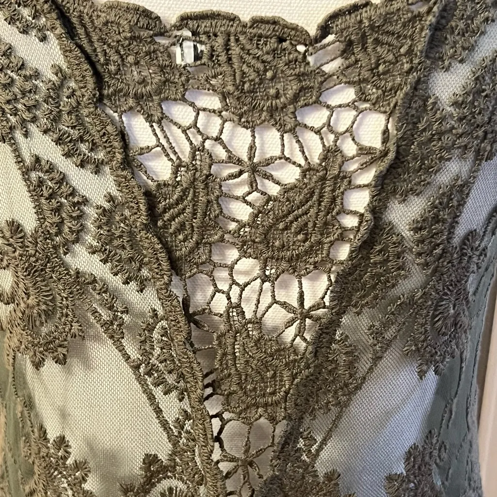 Womens Whimsigoth Lace Kimono Cardigan Woven Heart Size L Boho Festival Goth - Image 7