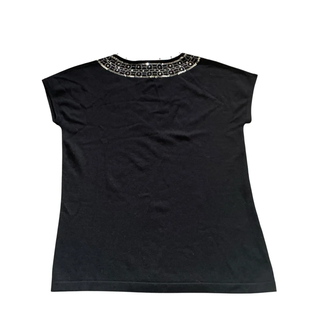 Vintage Marshall fields rayon sequined v - Image 2