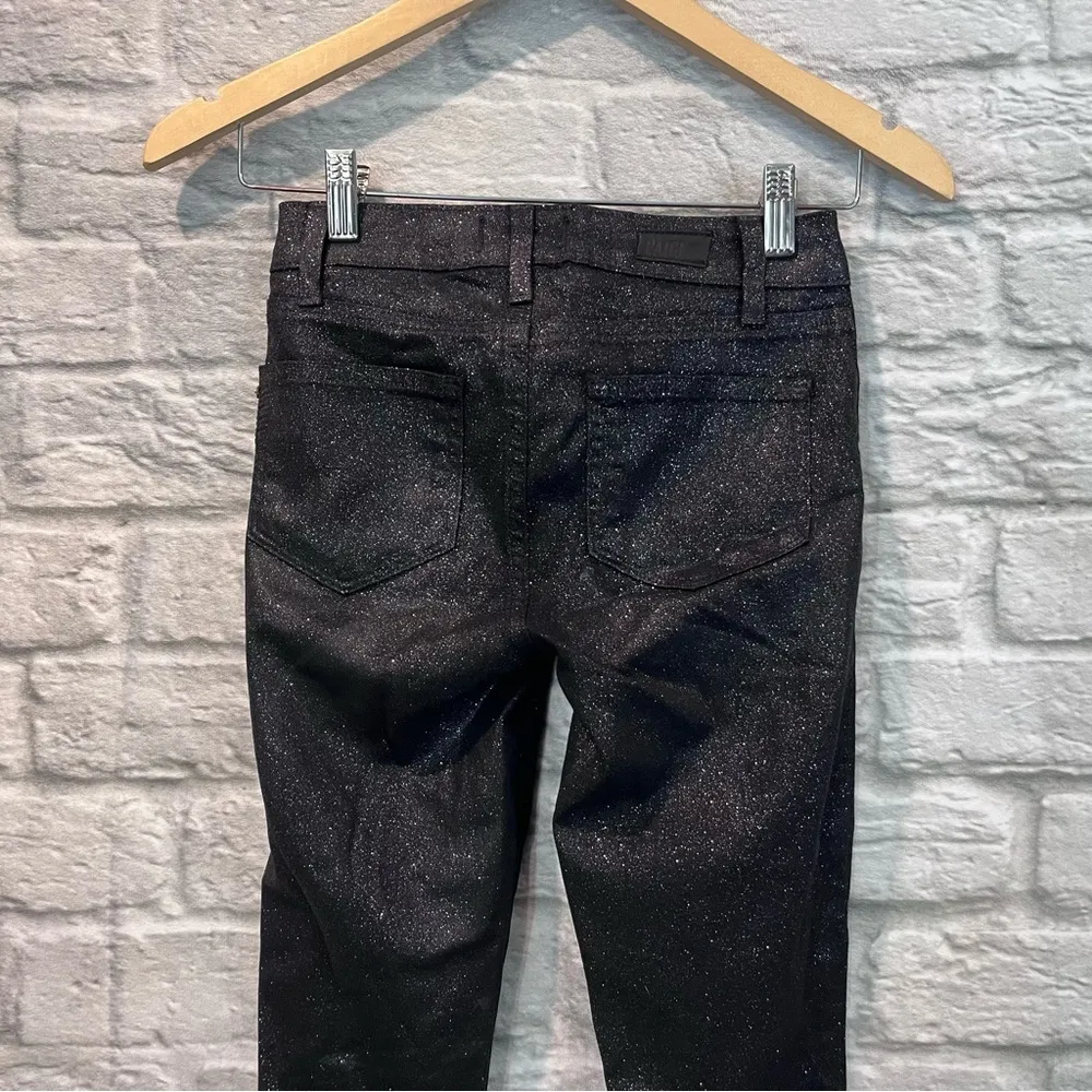 PAIGE Verdugo Ankle Jeans Size 24 Night Violet Shimmer Coated Shimmer Holiday - Image 6