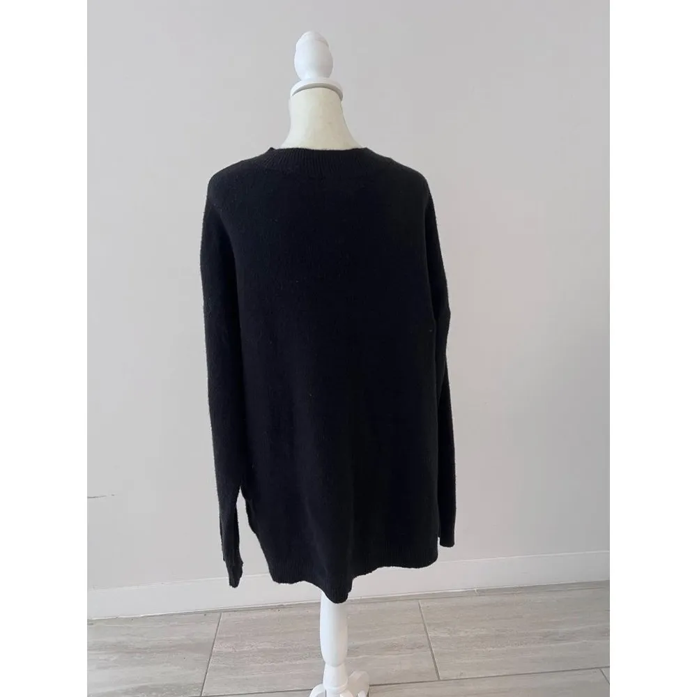Treasure & Bond Women's Pullover Sweater Black Knit Long Sleeve V Neck M New - Image 2