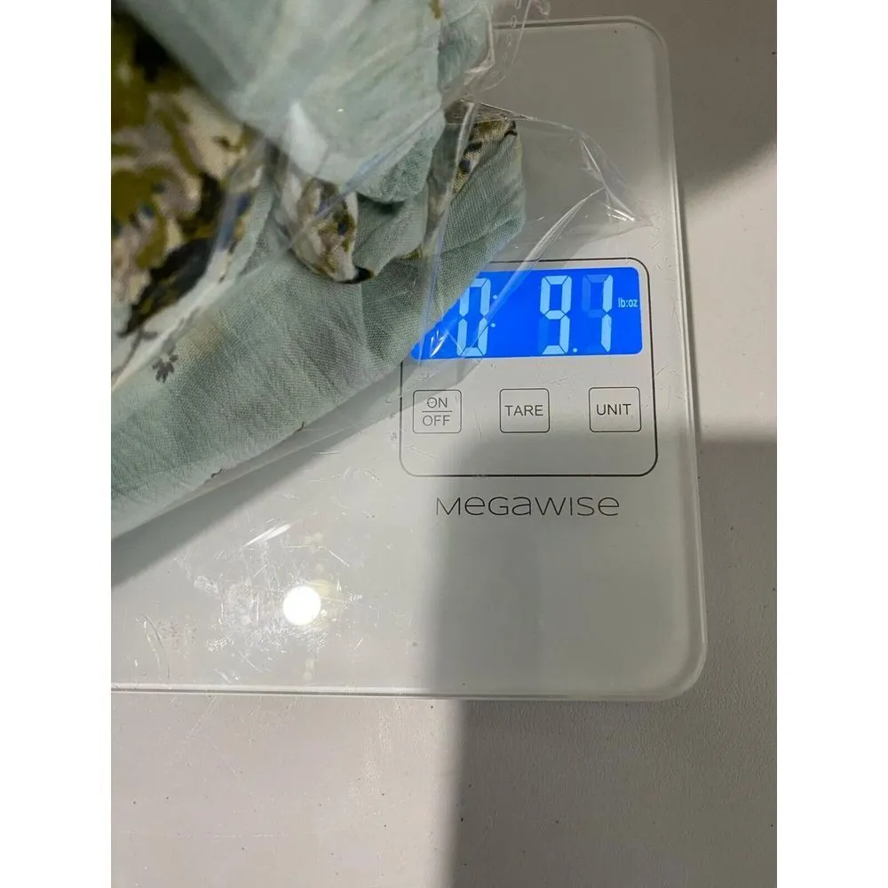 Free People Swing Mini Tunic Dress M Sleeveless Blue Floral Boho Keyhole Cottage - Image 7