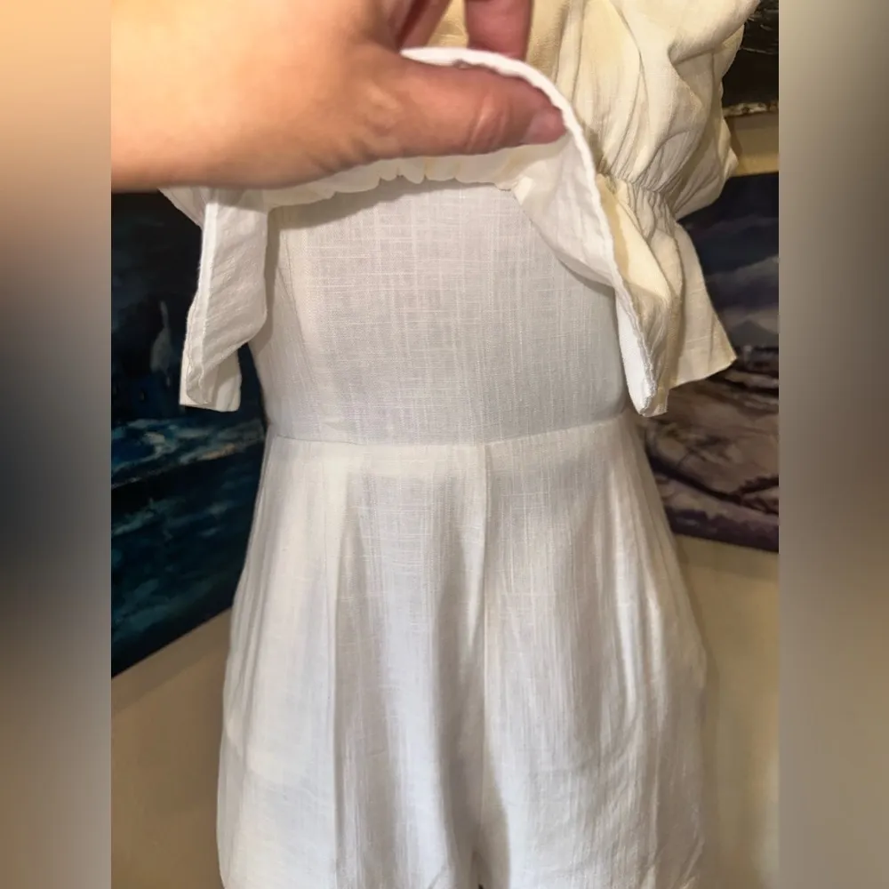 Princess Polly Off White Playsuit Romper Size 6 - Image 4