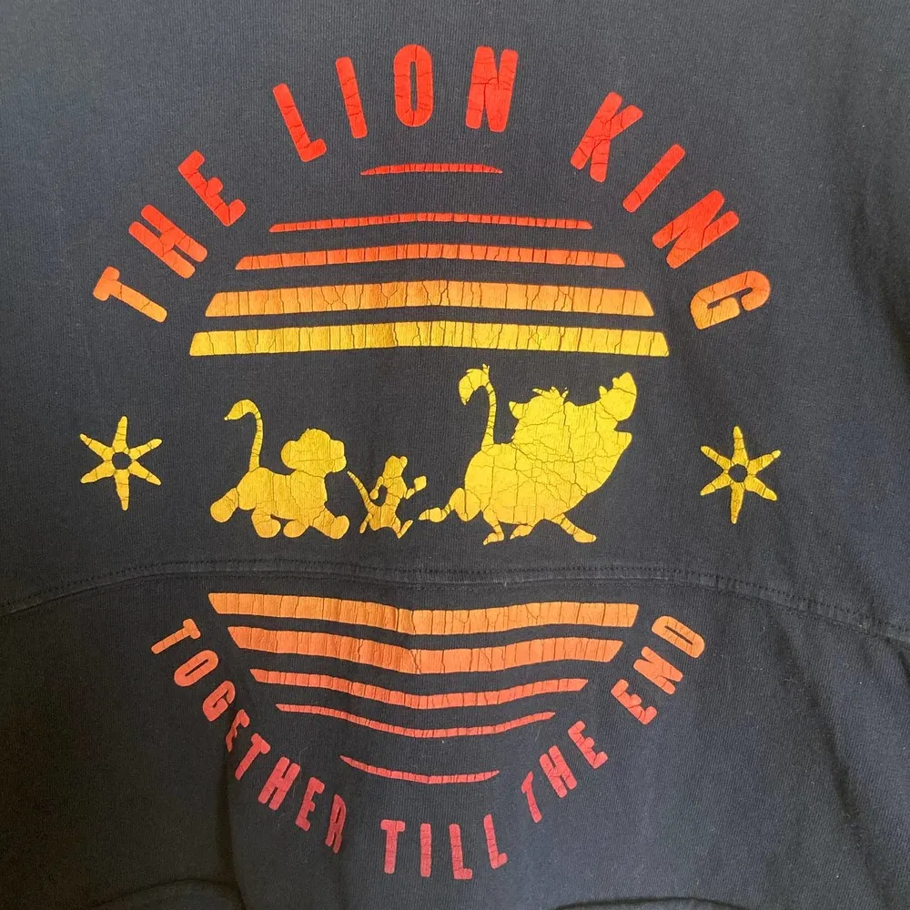 Disney The Lion King Hakuna Matata Dark Blue Cropped Spirit Jersey Size Medium - Image 2