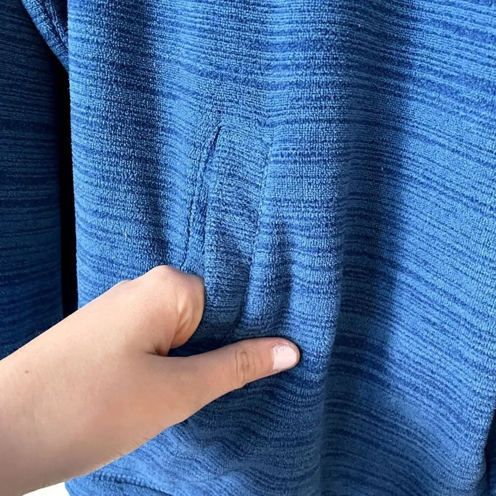 Orvis Passport blue striped long sleeved full zip jacket pockets fleece comfort - Image 5