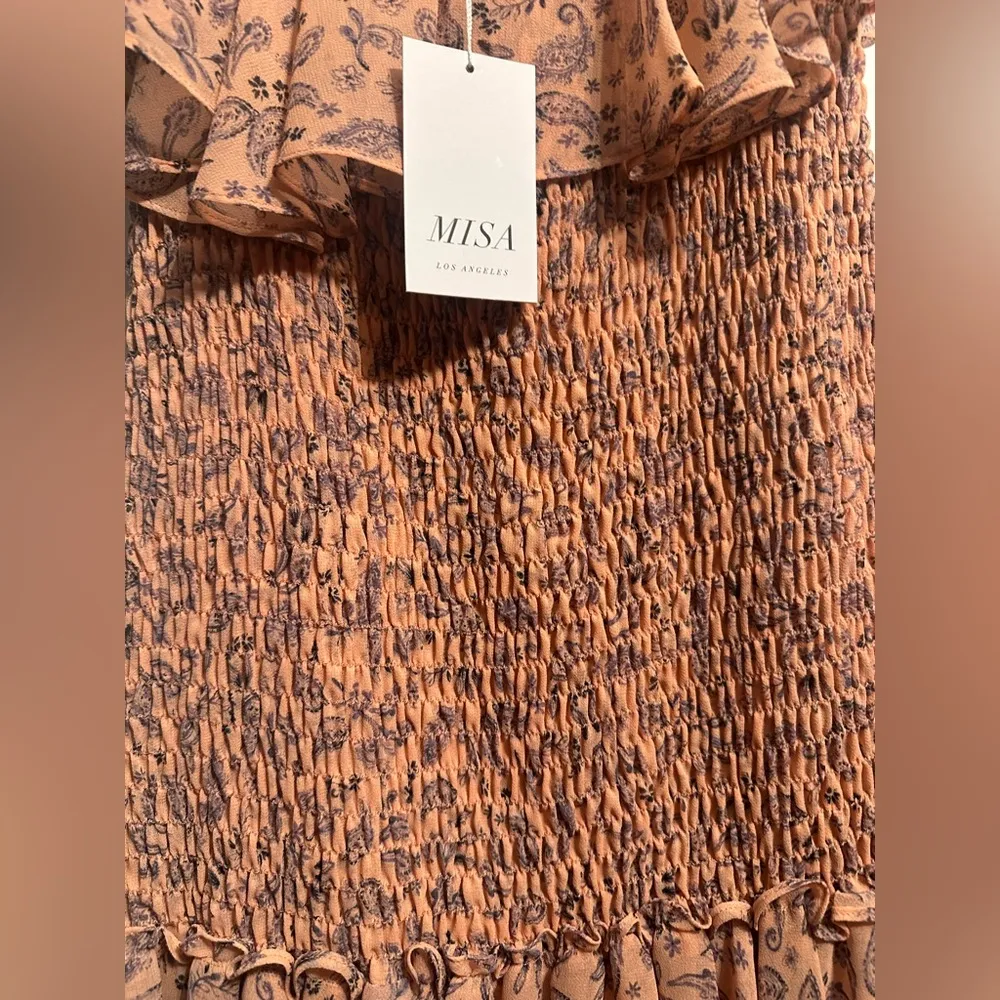 New with tags MISA Los Angeles Giada Dress In Rose Paisley - Image 9