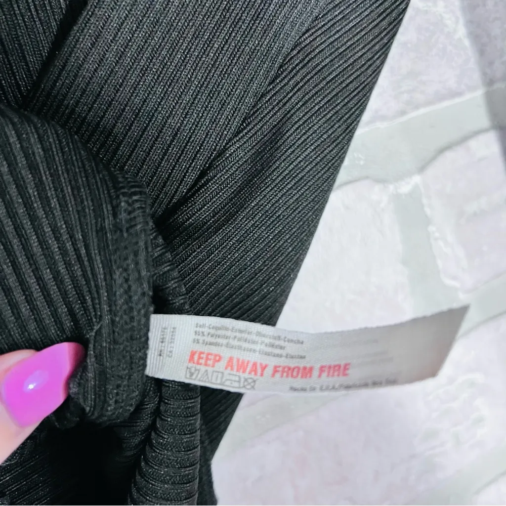 Intimately Free People Black Ribbed Bell Sleeve Bodysuit Size S - Image 10