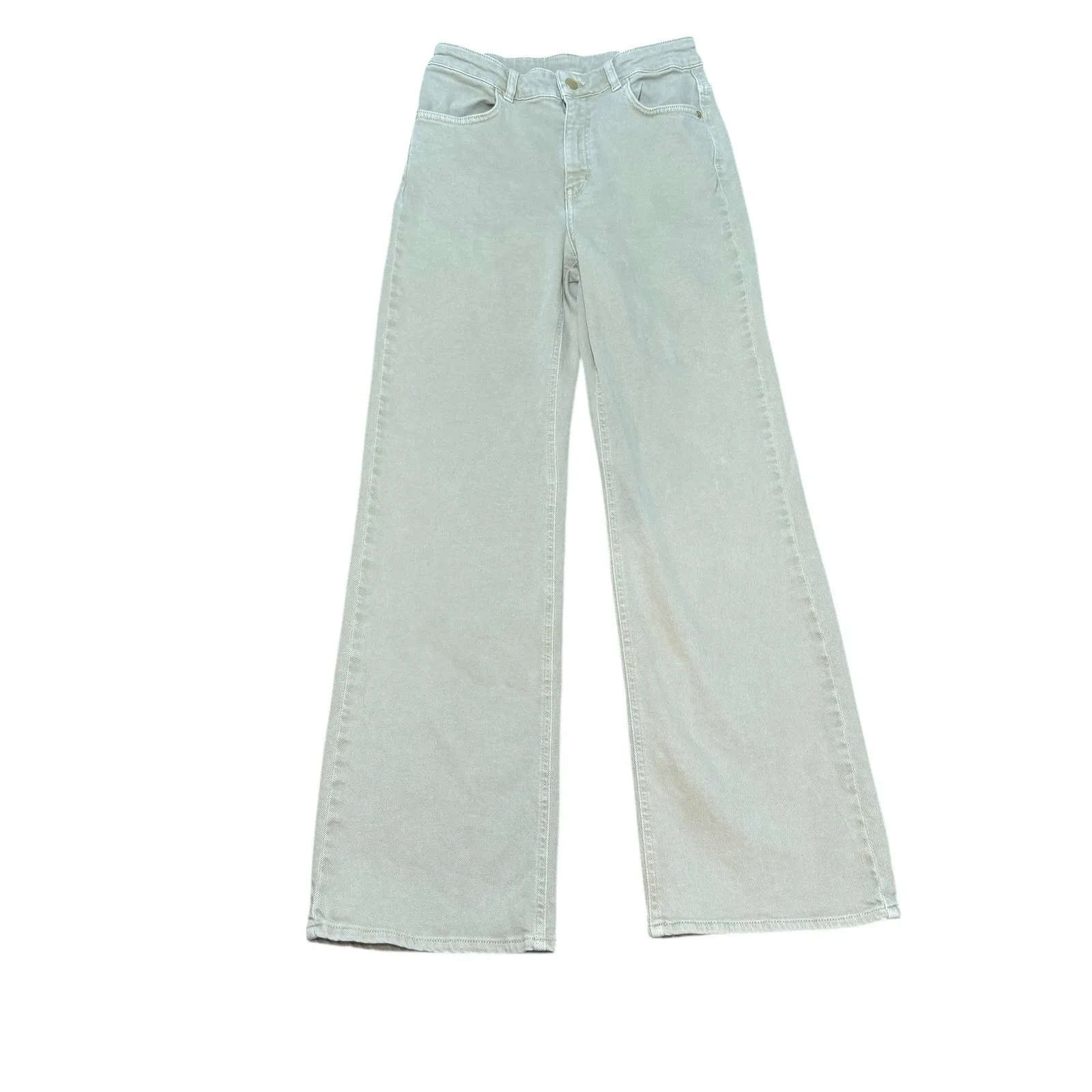 Jimmy Key Wide Leg Pants Size 8 Khaki Trousers‎ High Rise Casual Everyday Style Tan - Image 2