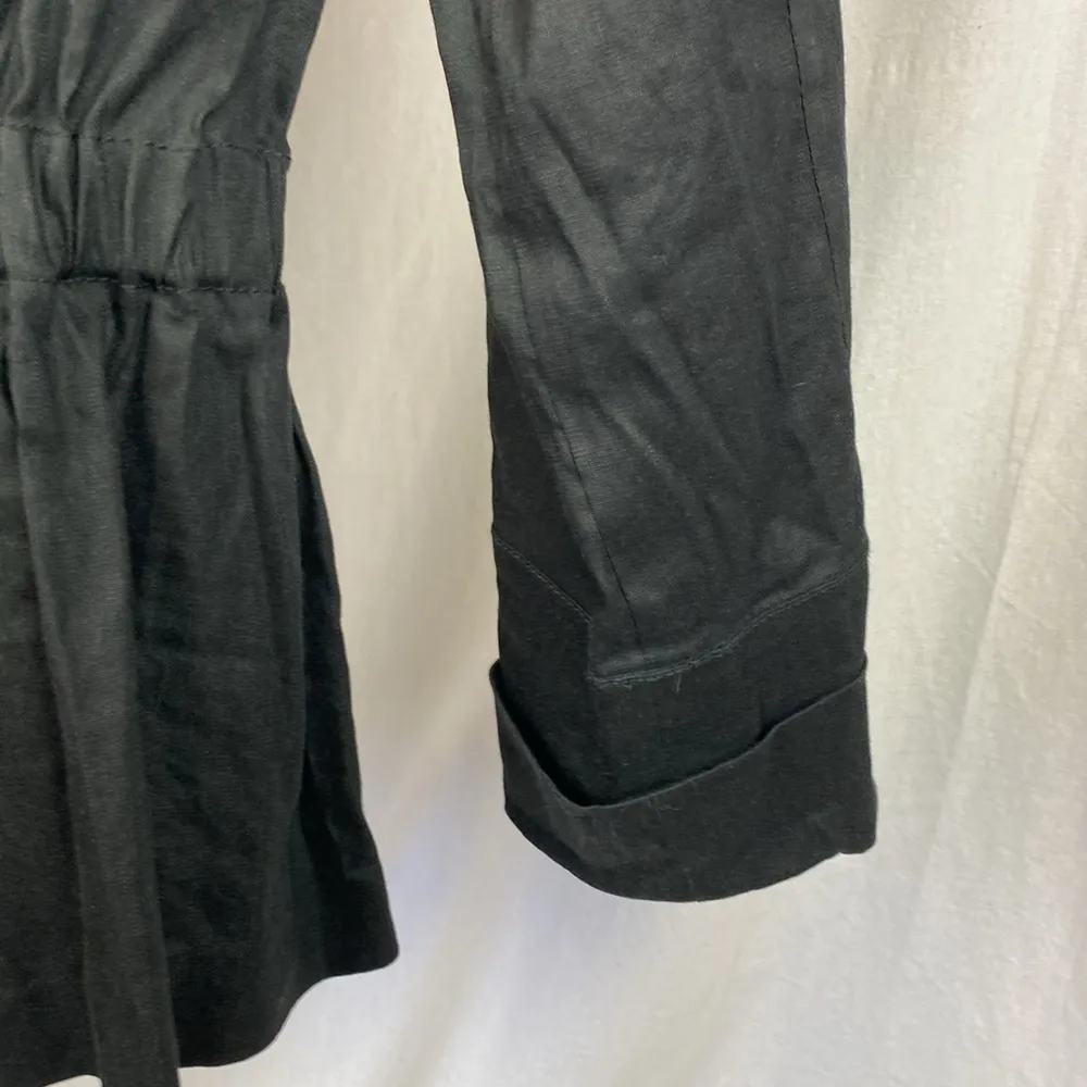 Cache  Linen Blend Black Long Sleeve Zip Up Utility Pocket Barn Jacket S - Image 3