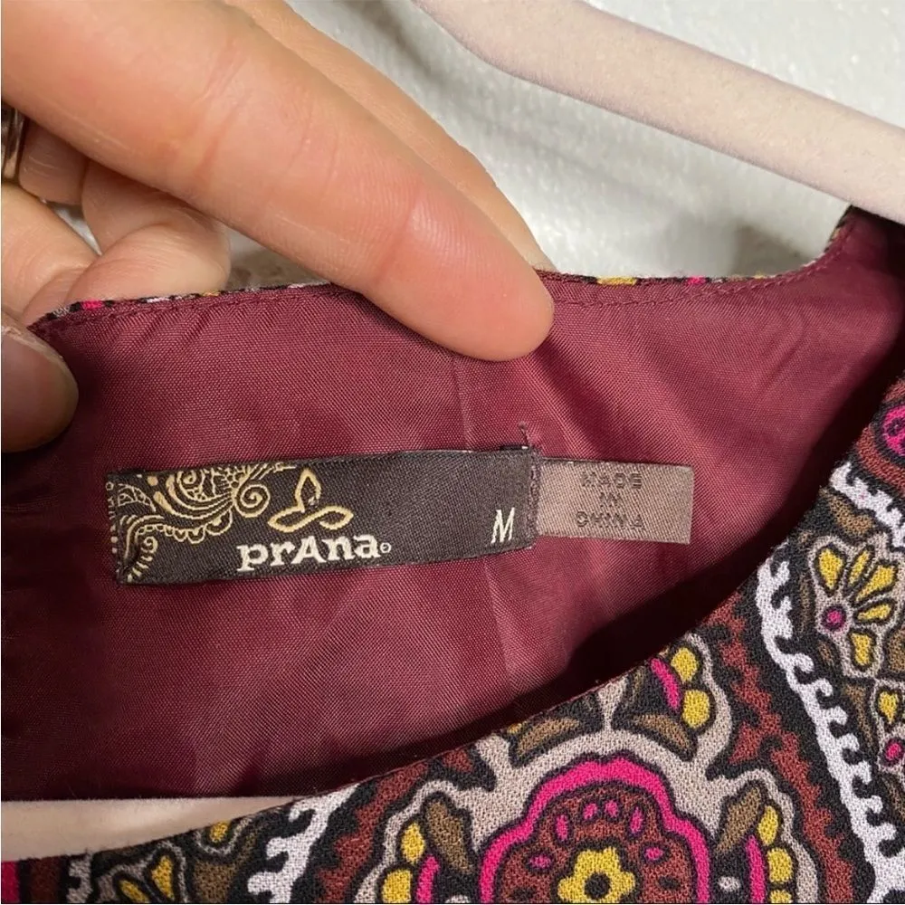 PrAna CeCe Medallion Print Fully Lined Long Sleeve Dress Size Medium - Image 12