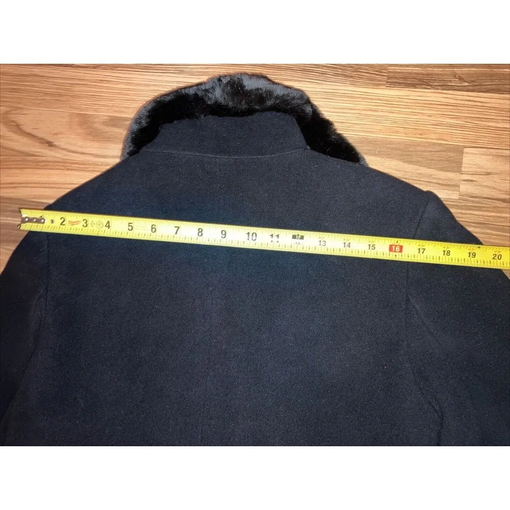 Ellen Tracy NEW Full Length Wool-blend Coat Faux Fur Collar & Cuffs Size 14 BNWT - Image 11