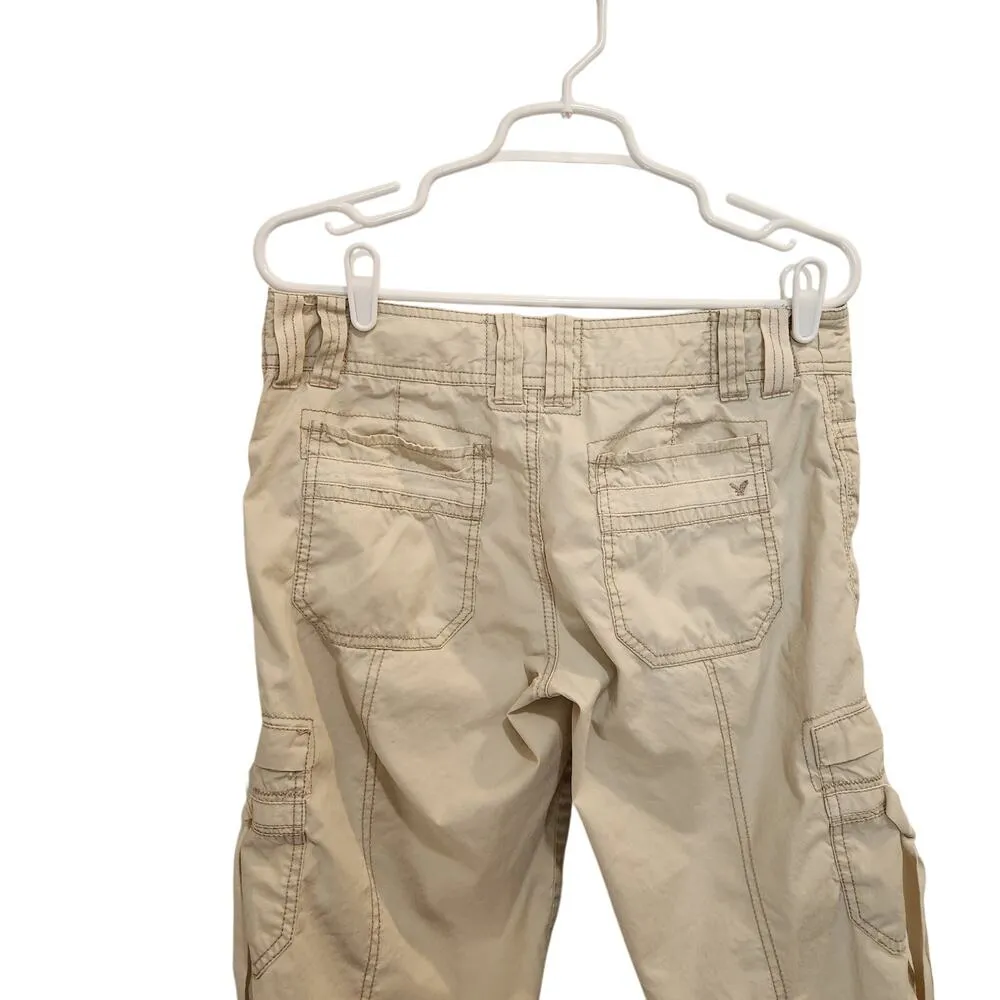 American Eagle Twee Beige Classic Vintage Cargo Short Y2K Outdoors Size 8 - Image 4