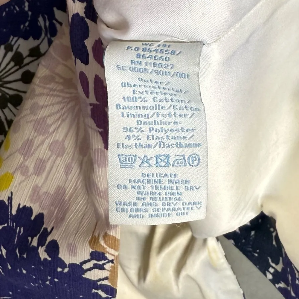 Boden Women’s Multicolor Floral Pencil Skirt Cotton Blend Spring size 6R Yellow - Image 7