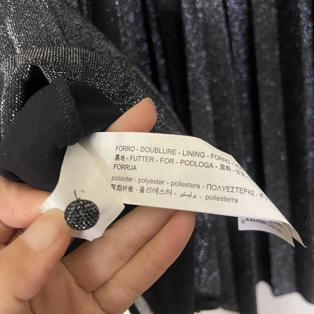 NWOT ZARA Pleated halter silver shimmer accordion mini dress size Medium - Image 8