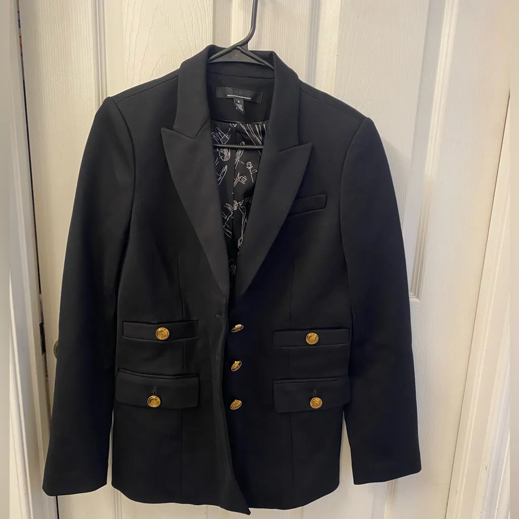 White House Black Market Black Blazer with Gold Buttons - Image 3