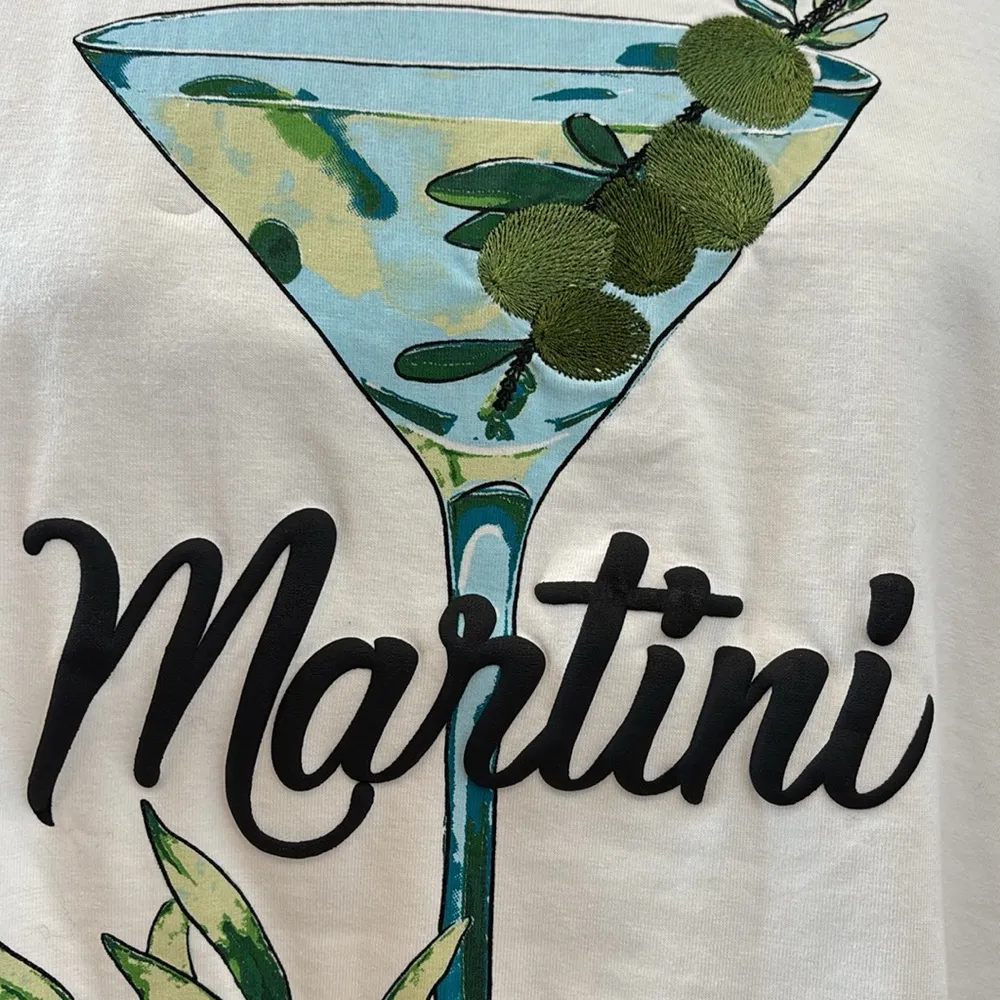 Jane +Delancey White Martini Graphic short sleeve crew neck t shirt - Image 7