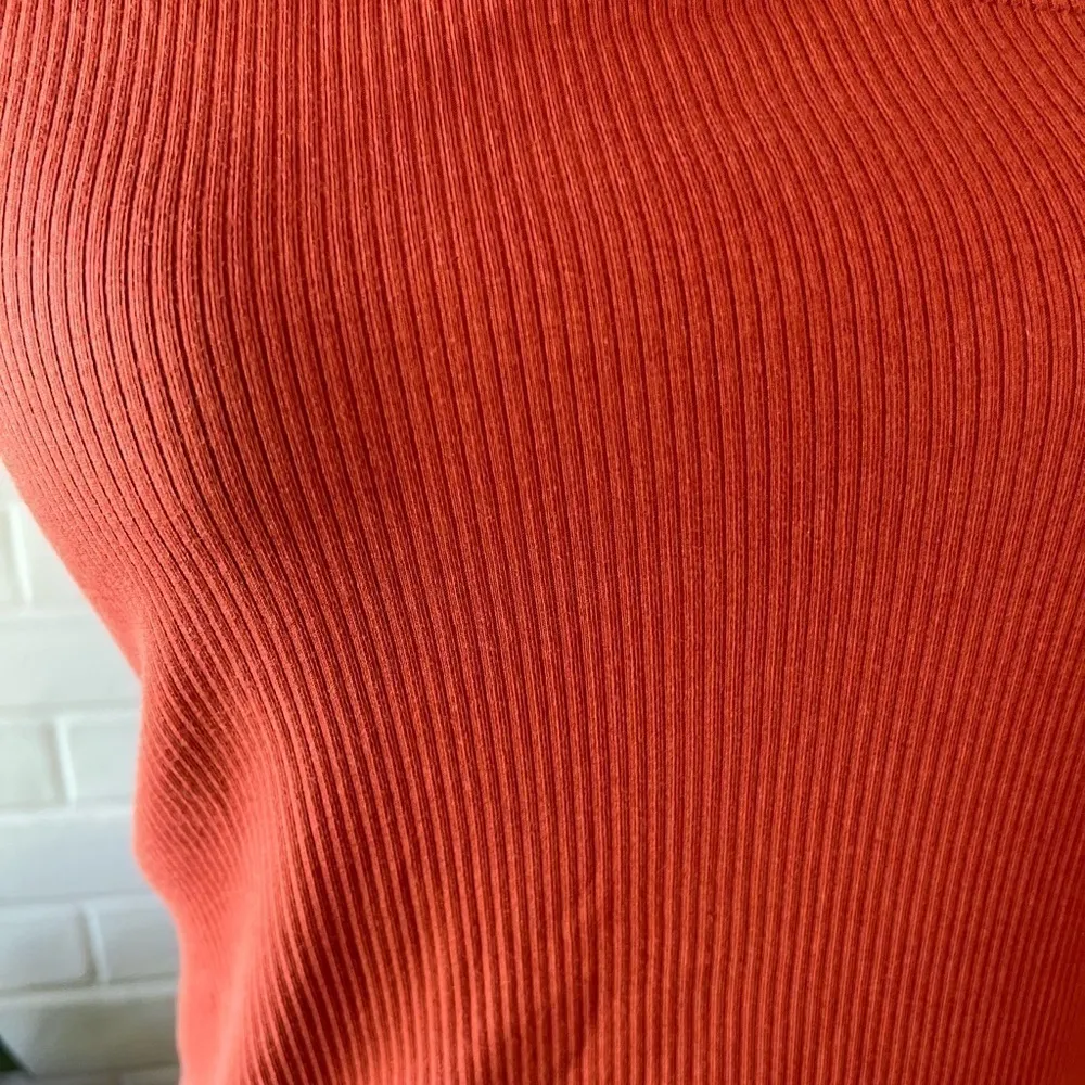 J. Crew one shoulder vintage rib size M orange rust asymmetrical - Image 6