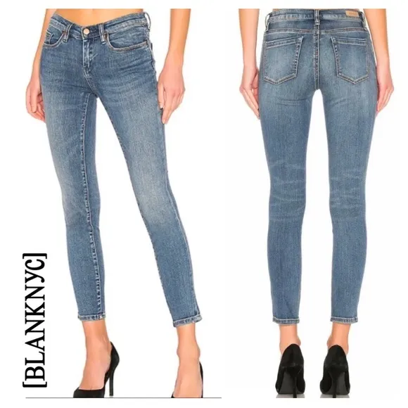 BlankNYC Women’s The Reade Crop Skinny Jeans Washed Blue - Image 2