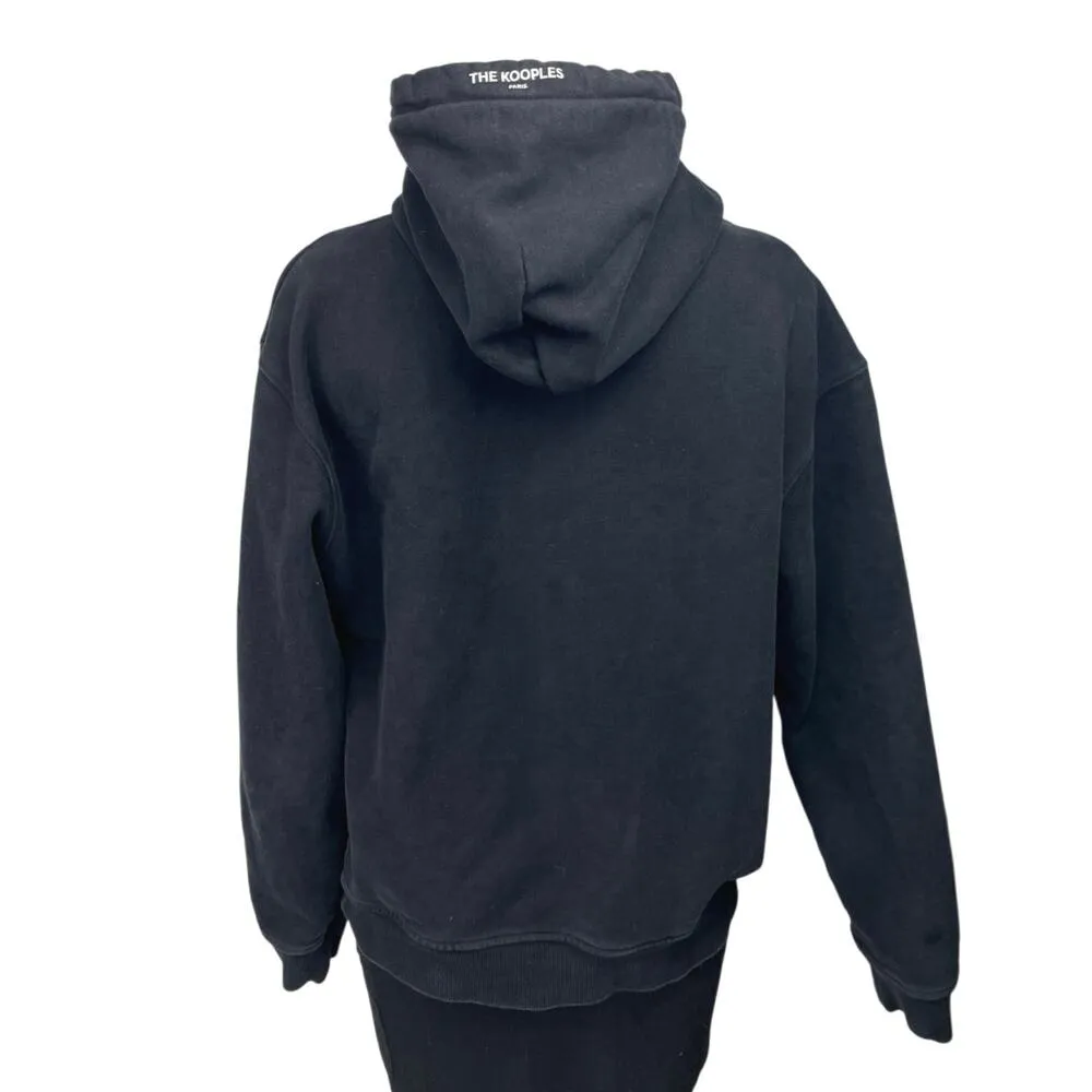 The Kooples Black Embroidered Flower Long Sleeve Hoodie Hooded Sweatshirt Top S - Image 2