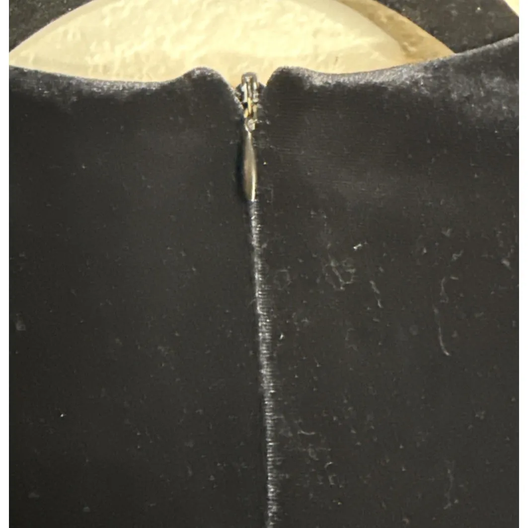 Vintage Jessica Howard Womens 6 Petite Black Velvet Midi Dress Holiday Party - Image 5