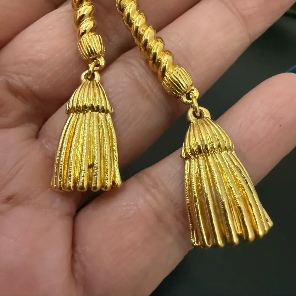 Vintage 80’s AVON Decorative Tassel Gold Tone Rope Tassel Dangle Brooch 20g. - Image 13