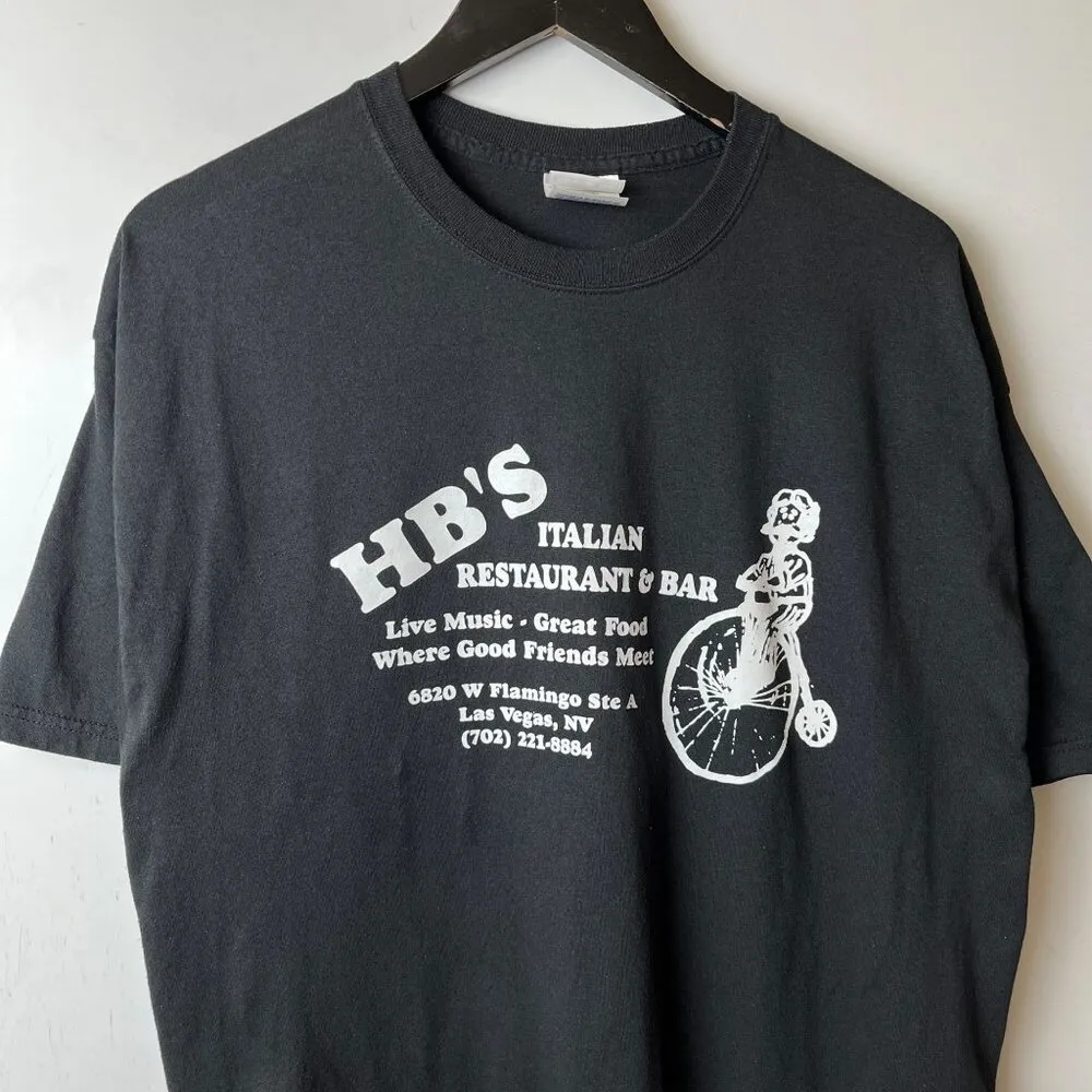 HB's Italian Restaurant & Bar Las Vegas NV T Shirt Vintage Y2K Large L Solid - Image 14